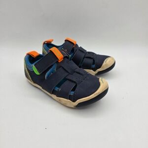 Plae Mimo Kids Navy Blue Orange Water Friendly Fisherman Sandals Size 10 Toddler